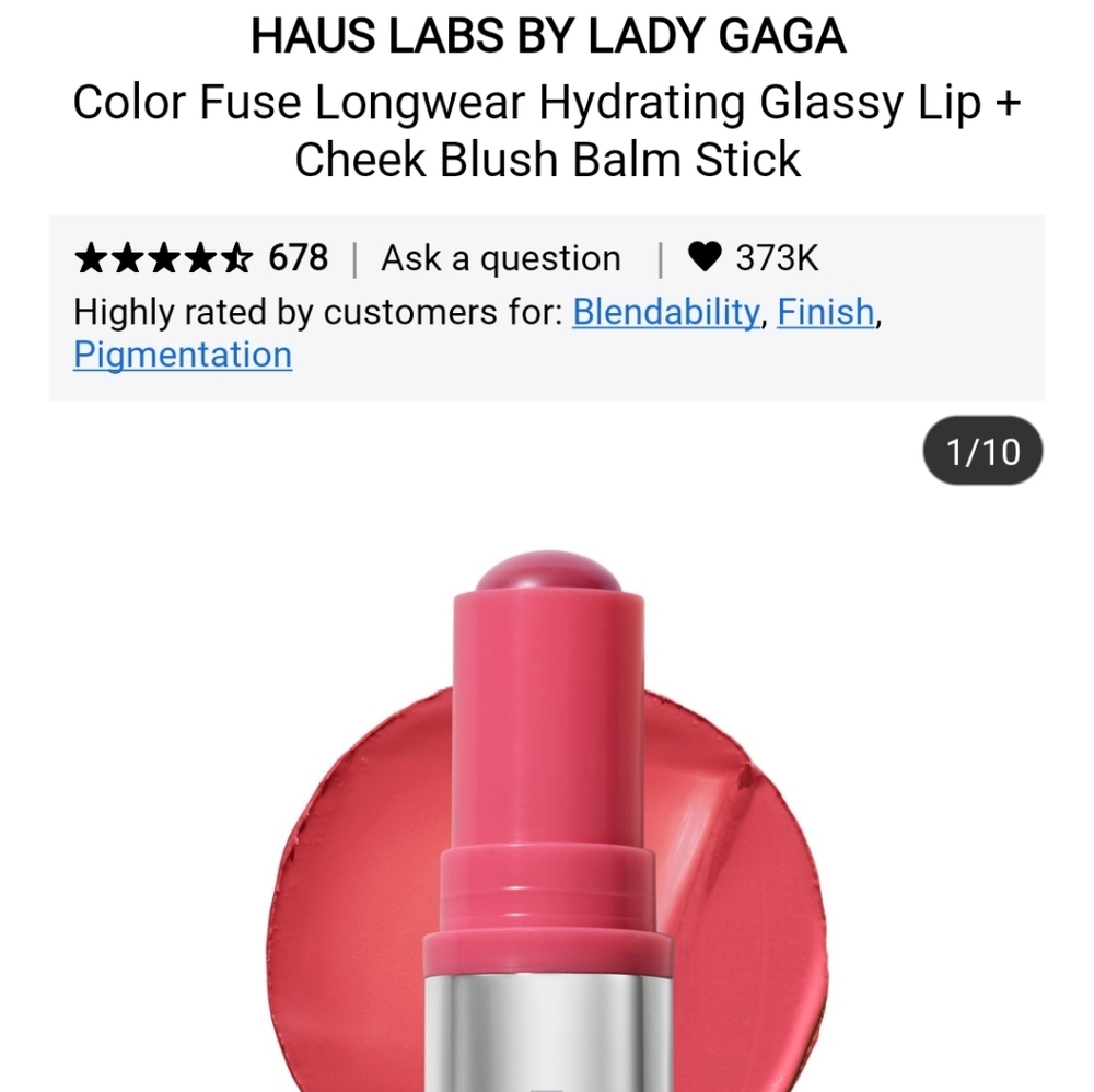 NIB HAUS LABS COLOR FUSE GLASSY BLUSH BALM IN GLOSSY ROSETTE